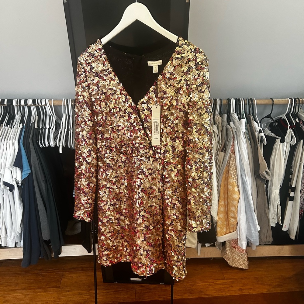 Sequin V-Neck Dress
